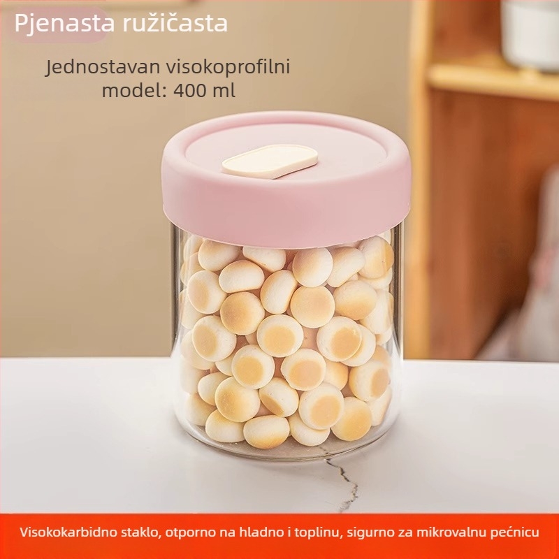 Kutija za ručak od borosilikatnog stakla – mikrovalna sigurna, brtvljenje za očuvanje hrane, okrugli oblik