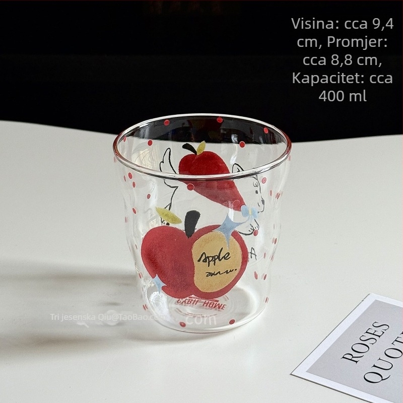 Dvočlani set čaša od borosilikatnog stakla, moderni minimalistički stil, bez ručki i poklopca, kružnog oblika