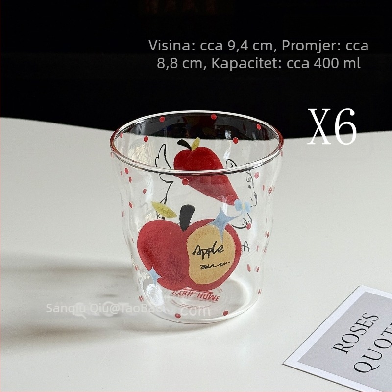 Dvočlani set čaša od borosilikatnog stakla, moderni minimalistički stil, bez ručki i poklopca, kružnog oblika