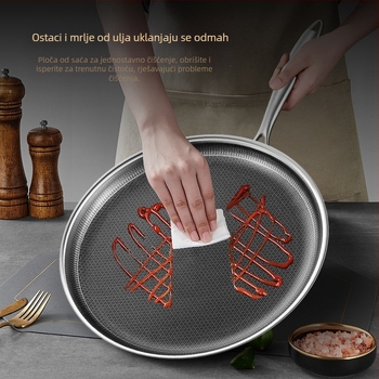 Tava za prženje, 316 ne-magnetno nerđajući čelik, neprijanjajući, višeslojno dno, dubina 2 cm, težina 1 kg