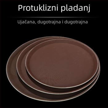 Plastična kružna ploča za obroke, moderan i minimalistički stil, s tiskanim logom, nije prikladna za mikrovalnu pećnicu, lansirana 2018.