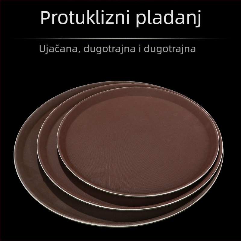Plastična kružna ploča za obroke, moderan i minimalistički stil, s tiskanim logom, nije prikladna za mikrovalnu pećnicu, lansirana 2018.