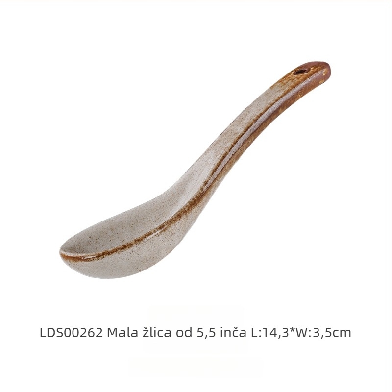 Set keramičkog posuđa s glazurom iz kiln-glazed, čvrst porculan, retro luksuzni stil, uzorak koji imitira opeklinu drveta, mikrovalna kompatibilnost, prilagodljivo