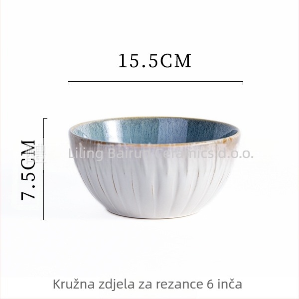 Porcelanski set posuđa s glazom ispod sloja – kružni tanjuri s reljefom, mikrovalna sigurna, proizvedeno u Li Ling