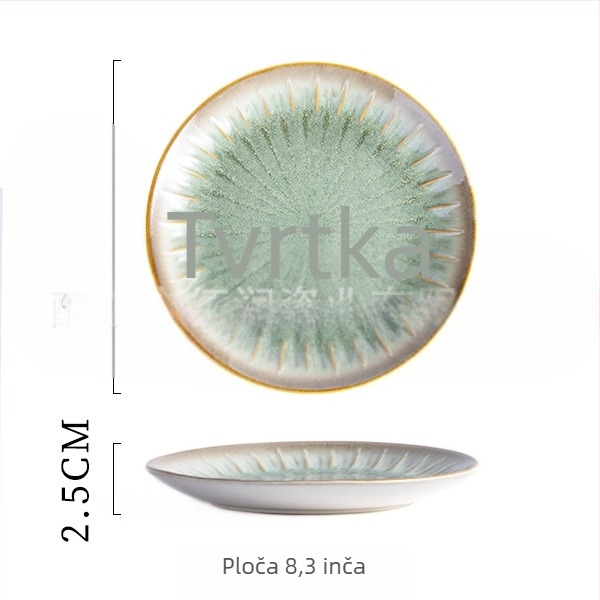Porcelanski set posuđa s glazom ispod sloja – kružni tanjuri s reljefom, mikrovalna sigurna, proizvedeno u Li Ling