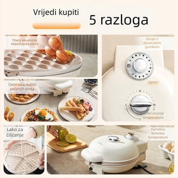 Gofr mak s dvostrukim pločama, model EL-3025, 750W, 220V/50Hz, mehaničko upravljanje