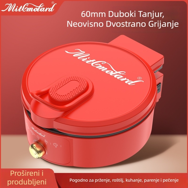 Električno tava za palačinke s dvostrukim grijanjem, 1200W, 220V, za 4-5 osoba