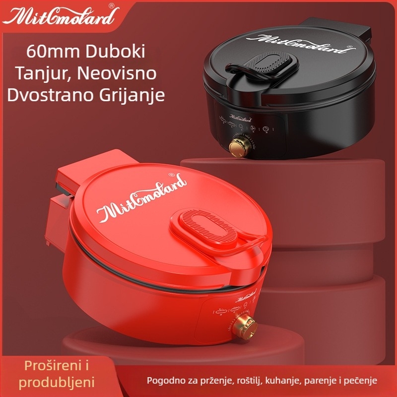 Električno tava za palačinke s dvostrukim grijanjem, 1200W, 220V, za 4-5 osoba