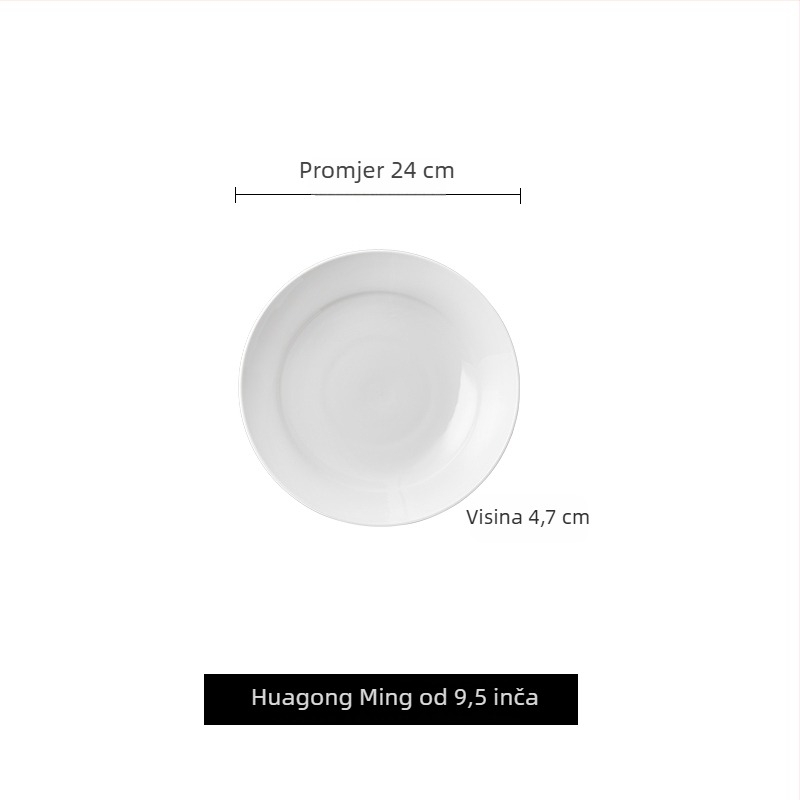 Porcelanski izolirani tanjur za posluživanje, okrugli, kineskog stila, jednostavan dizajn