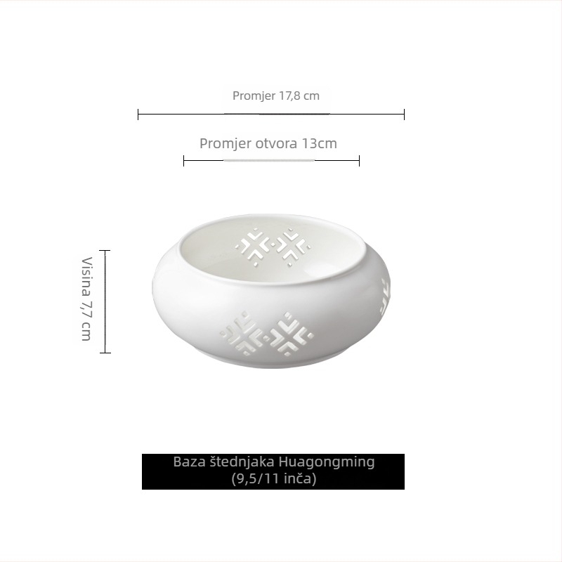 Porcelanski izolirani tanjur za posluživanje, okrugli, kineskog stila, jednostavan dizajn