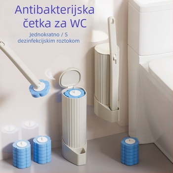 Jednokratni set četke za WC, zidni nosač, zamjenjivi nastavci, plastična konstrukcija