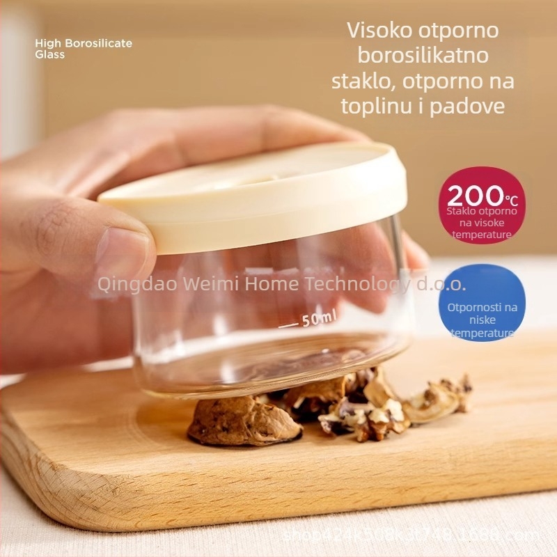 Mala posuda za kuhanje na paru jaja za kućnu upotrebu, staklena posuda za puding od jaja, s poklopcem
