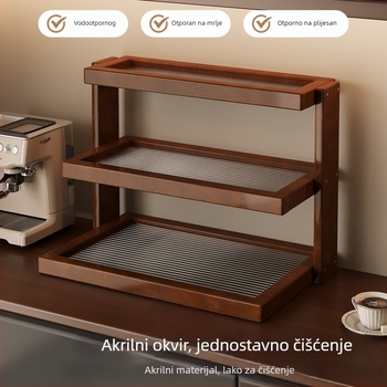 Stolni 3-etažni držač za šalice – Materijal Nanzhu, Višefunkcionalno, Jednostavan i moderan dizajn