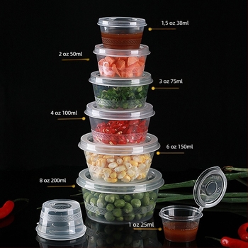 Jednokratna kružna plastična čašica za umake s kutijom za dip, okus passion fruit, za ponijeti