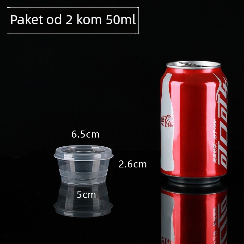 Jednokratna kružna plastična čašica za umake s kutijom za dip, okus passion fruit, za ponijeti