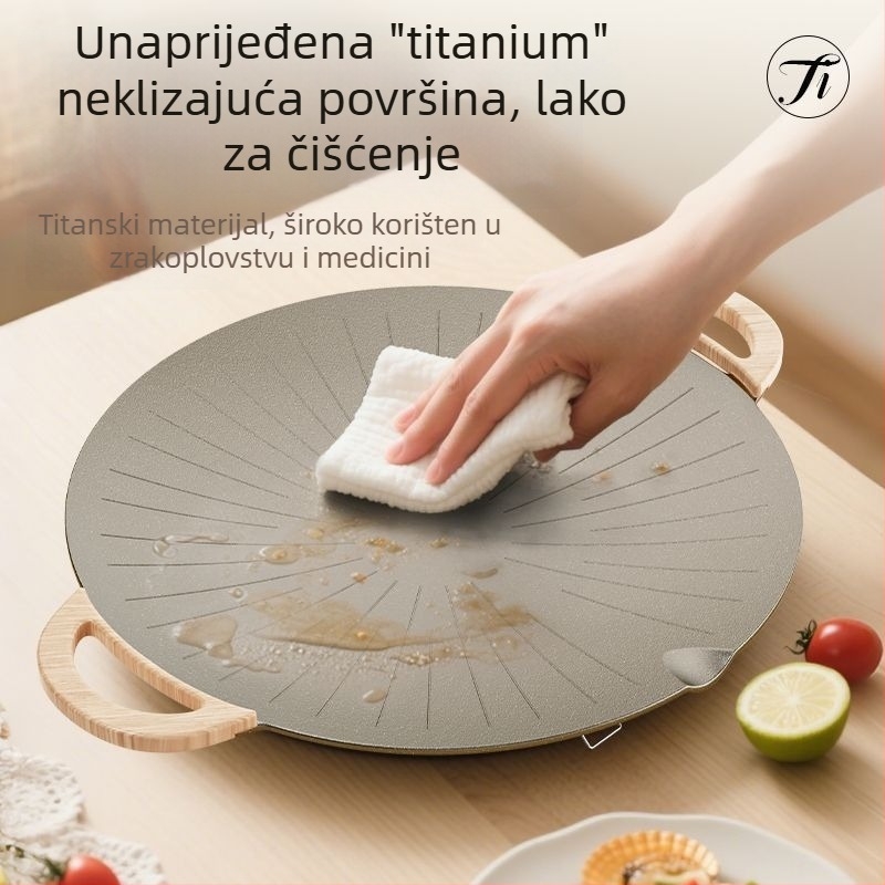 Električna grill tava, kvadratna konstrukcija od aluminijske legure, elektroforetski premaz, sklopivi dizajn