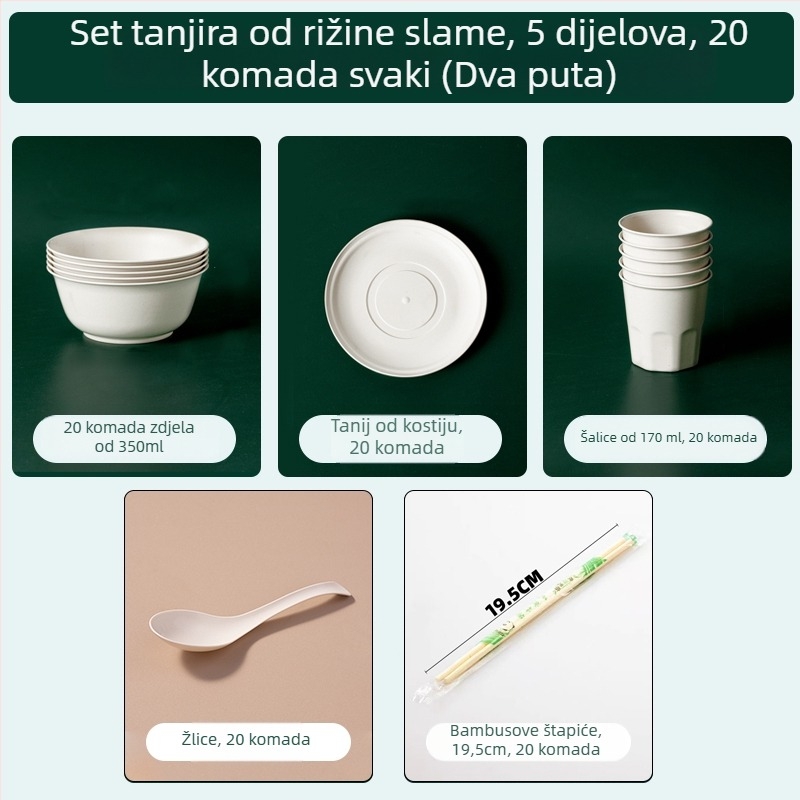 Jednokratni set posuđa od aluminijske folije, prehrambene kvalitete, debeli tanjuri, otporni na visoke temperature, za vanjsku uporabu.