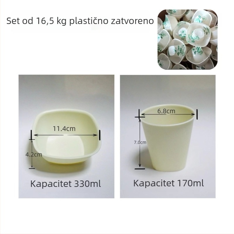 Set posuđa od rižine ljuske, jednokratna upotreba, biološki razgradivo, deblji i otporan, za okupljanja, kampiranje i restorane