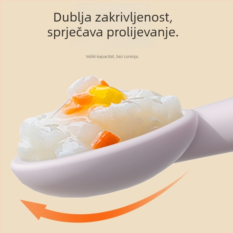 Dječji silikonski pribor: vilica i žlica za samostalno hranjenje, skup za učenje jedenja, minimalistički stil (1 set)