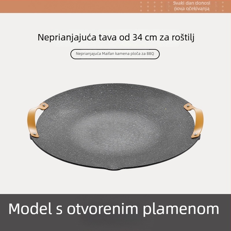 Jocel aluminijska okrugla prijenosna grill ploča