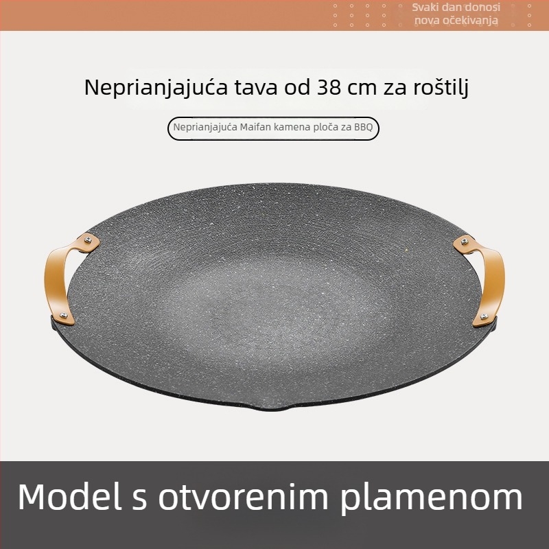 Jocel aluminijska okrugla prijenosna grill ploča