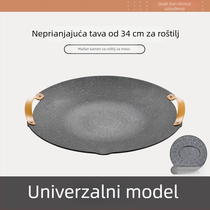 Jocel aluminijska okrugla prijenosna grill ploča