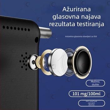 Prijenosni dah tester alkohola MR997, RCXAZ, raspon mjerenja 0,00–0,19% BAC, točnost ±0,01% BAC, vrijeme reakcije 5 s