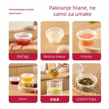 Han sheng jednokratne kružne posudice za umak od PP, velike kapacitete, za takeaway, prehrambeni plast