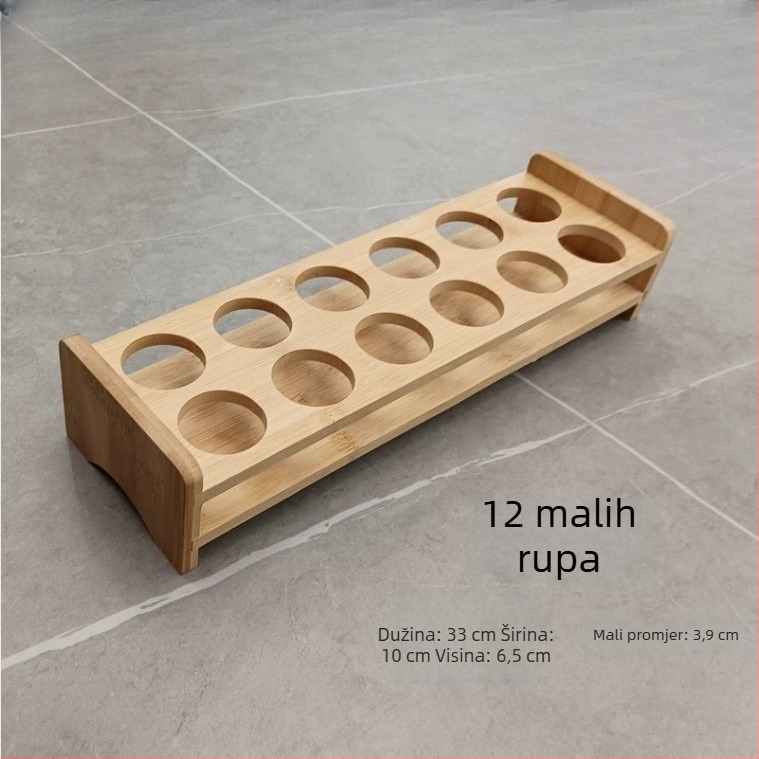 Držač čaša od bambusa – mali stalak za čaše, moderan jednostavan stil, bambus drvo, 0,3 kg