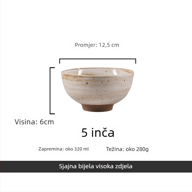 Set porculanskog posuđa Porcelain chime, retro stil, okrugli oblik, glazirana površina, prikladno za mikrovalnu pećnicu