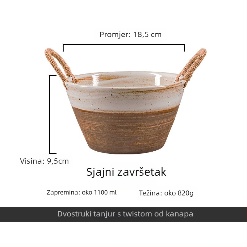 Set porculanskog posuđa Porcelain chime, retro stil, okrugli oblik, glazirana površina, prikladno za mikrovalnu pećnicu