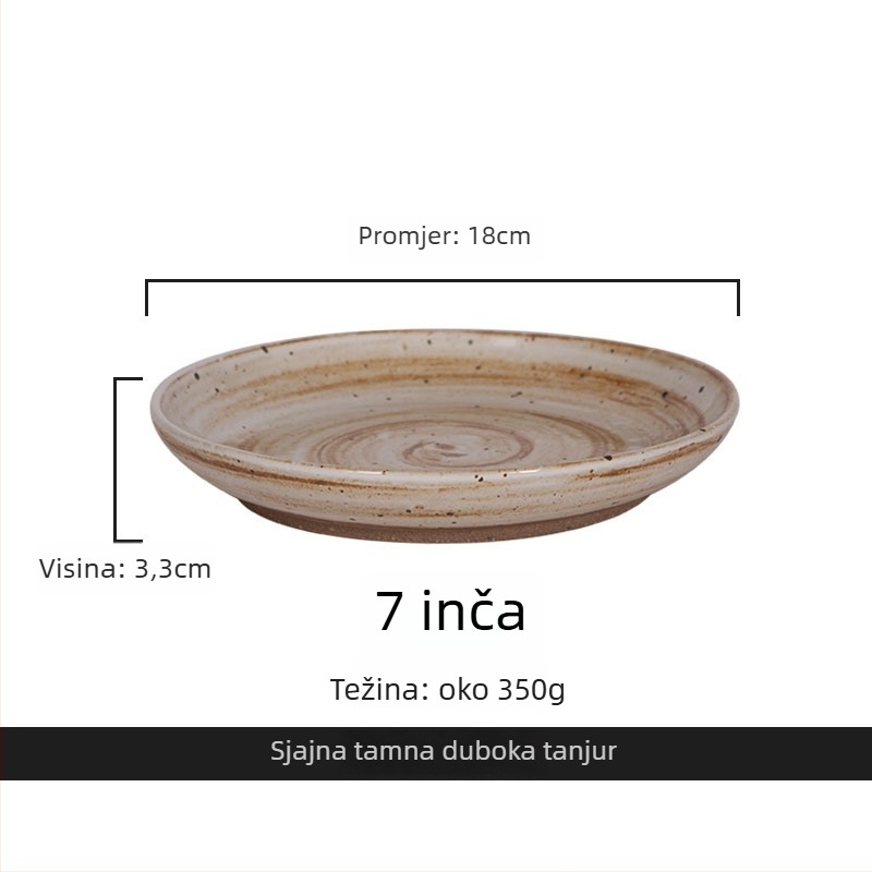 Set porculanskog posuđa Porcelain chime, retro stil, okrugli oblik, glazirana površina, prikladno za mikrovalnu pećnicu