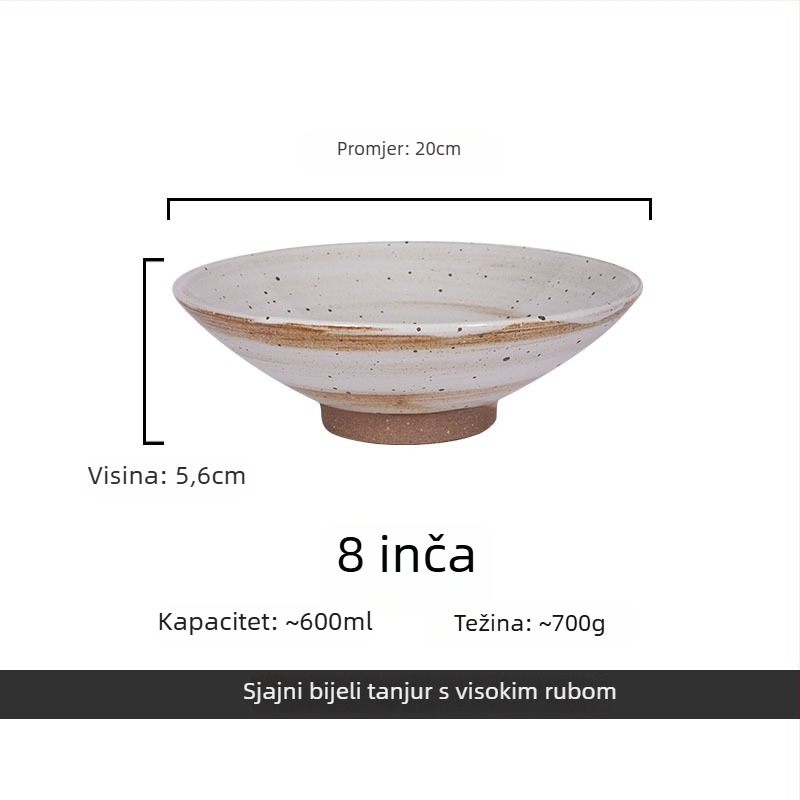 Set porculanskog posuđa Porcelain chime, retro stil, okrugli oblik, glazirana površina, prikladno za mikrovalnu pećnicu