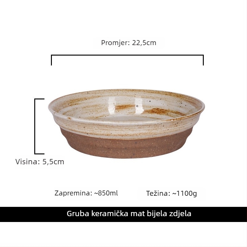 Set porculanskog posuđa Porcelain chime, retro stil, okrugli oblik, glazirana površina, prikladno za mikrovalnu pećnicu
