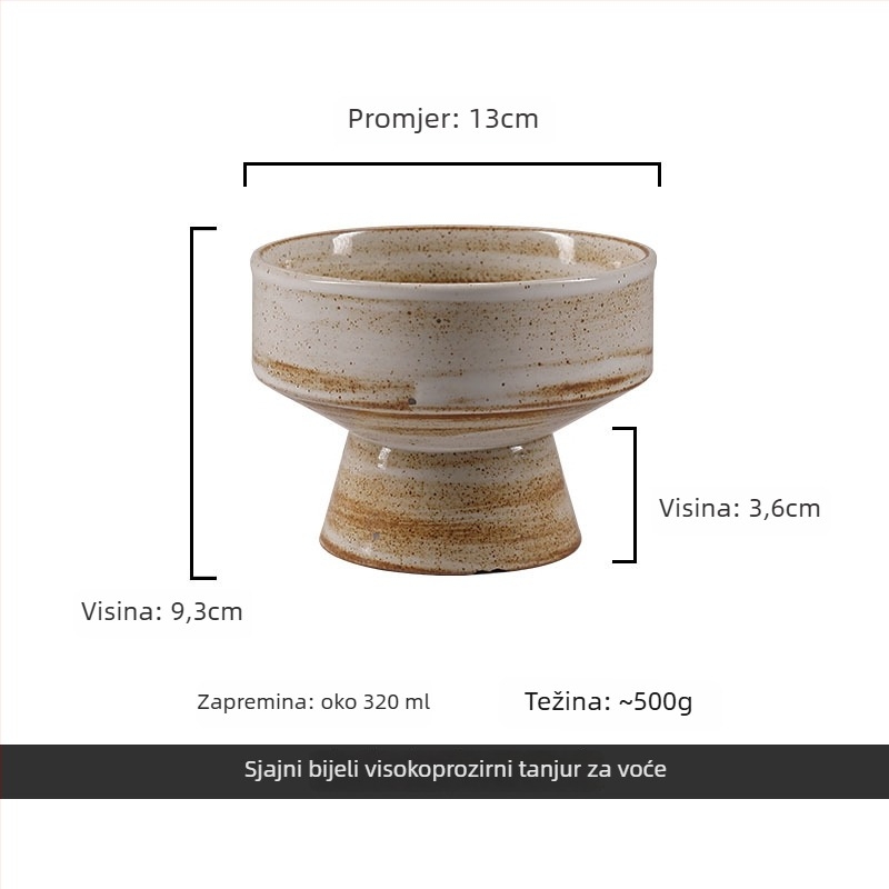 Set porculanskog posuđa Porcelain chime, retro stil, okrugli oblik, glazirana površina, prikladno za mikrovalnu pećnicu