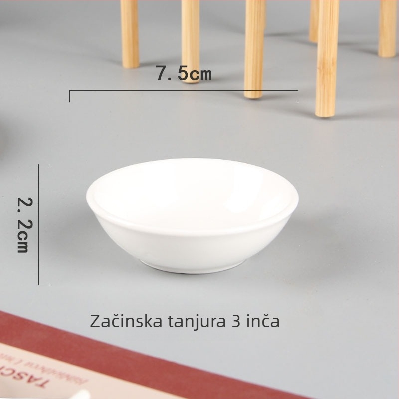 Porcelanski kružni tanjur, mikrovalna sigurnost, hotelska posuda za stol, glazirana površina, tiskanje logotipa na zahtjev
