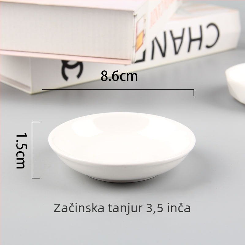 Porcelanski kružni tanjur, mikrovalna sigurnost, hotelska posuda za stol, glazirana površina, tiskanje logotipa na zahtjev