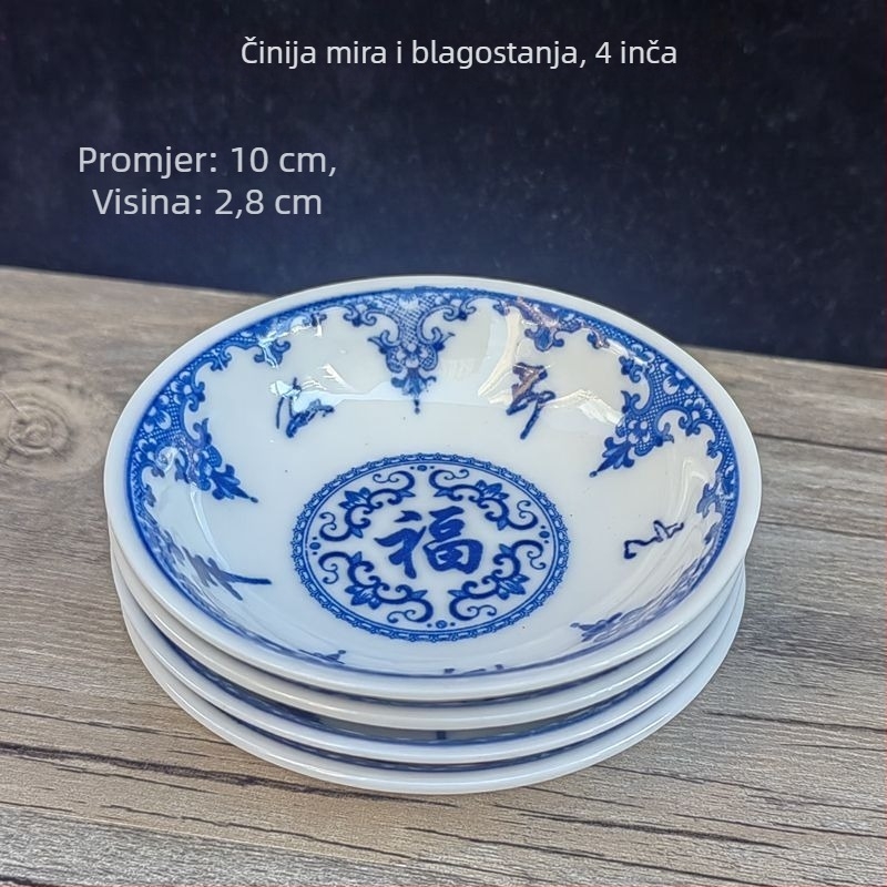 Porcelanska okrugla posuda za začine, kineski stil, mogućnost tiska loga, poklon za kolege i konferencijske darove