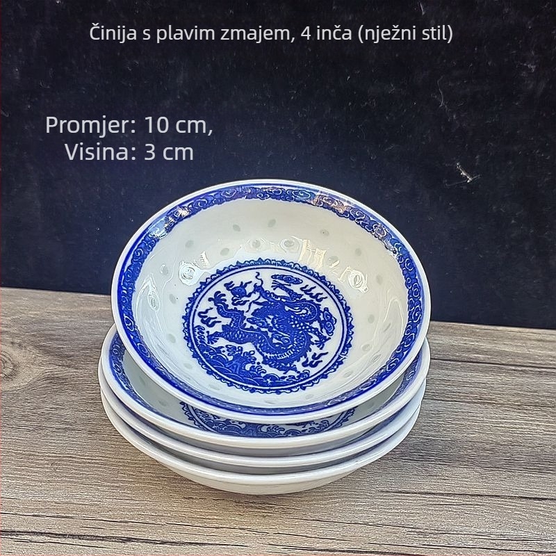 Porcelanska okrugla posuda za začine, kineski stil, mogućnost tiska loga, poklon za kolege i konferencijske darove
