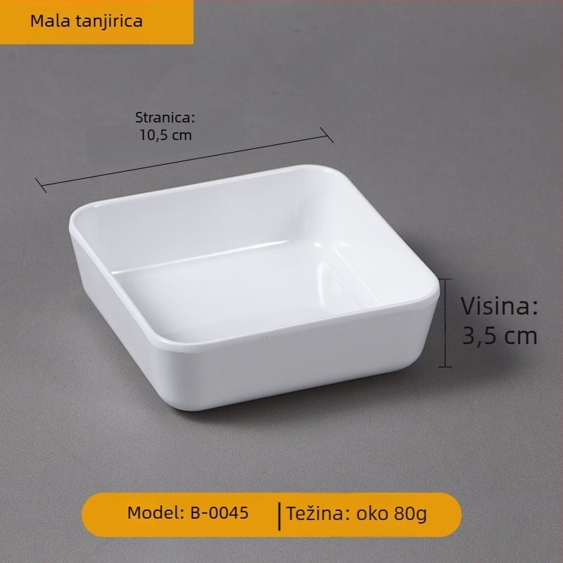 Tanjur za serviranje od melamina, nepravilnog oblika, kineski stil, površina s podglazurnom bojom.