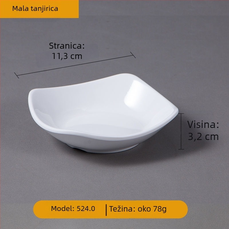 Tanjur za serviranje od melamina, nepravilnog oblika, kineski stil, površina s podglazurnom bojom.