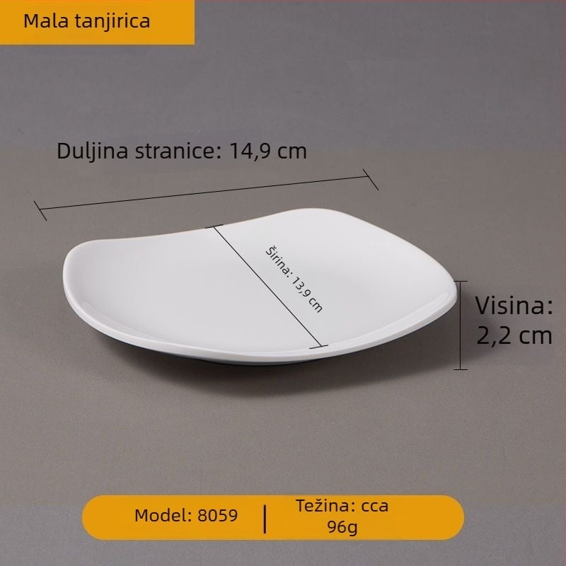 Tanjur za serviranje od melamina, nepravilnog oblika, kineski stil, površina s podglazurnom bojom.