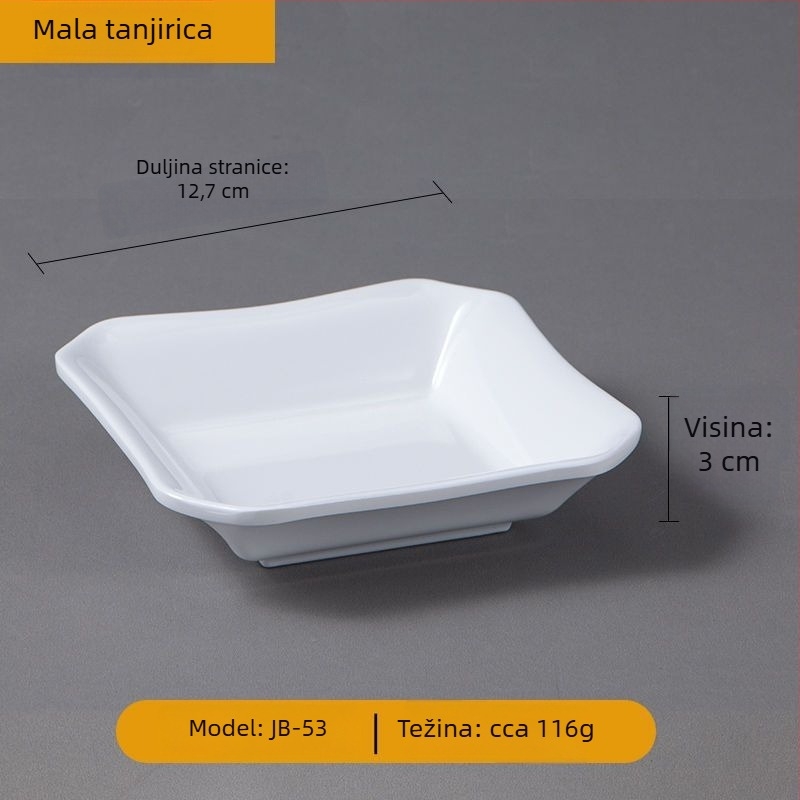 Tanjur za serviranje od melamina, nepravilnog oblika, kineski stil, površina s podglazurnom bojom.