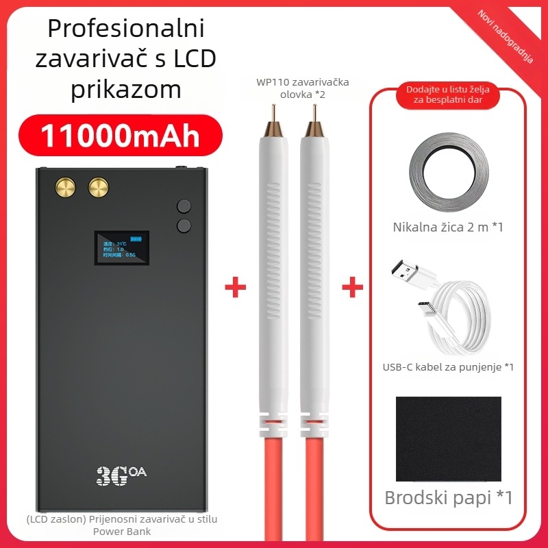 Prijenosna ručna stanica za točkasto zavarivanje – DIY komplet s 18650 litijskom baterijom i kontrolnom pločom