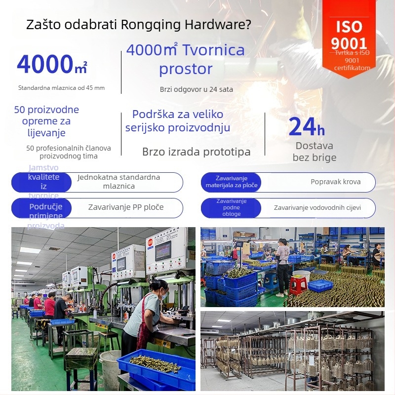 Dugačka mlaznica od nehrđajućeg čelika za pištolj za zavarivanje plastike s toplim zrakom, kompatibilan s WP9/20/25/17/18/26, Rongqing hardware