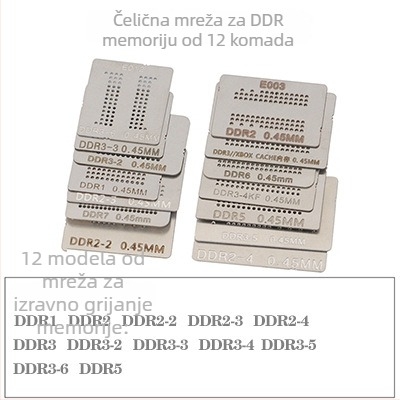TMYLOKU BGA mreža za postavljanje kuglica DDR5 memorije — set od 12/14/20 komada, BGA78/BGA96, izravno grijanje