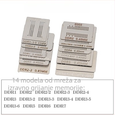 TMYLOKU BGA mreža za postavljanje kuglica DDR5 memorije — set od 12/14/20 komada, BGA78/BGA96, izravno grijanje