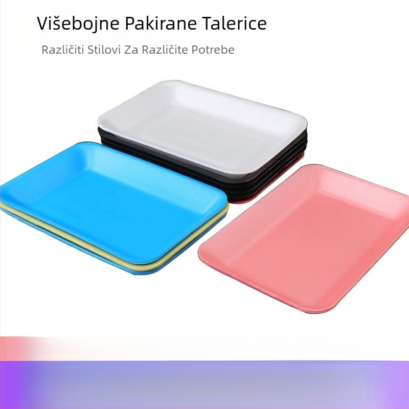 Plastični jednokratni pladanj za voće i povrće, ravno dno, bez teksture, za izlaganje; mikrovalna nije prikladna