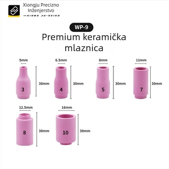 WP-9 keramički mlaznik za argon-arc zavarivanje – br. 4 i br. 5, debeli keramički mlaznik