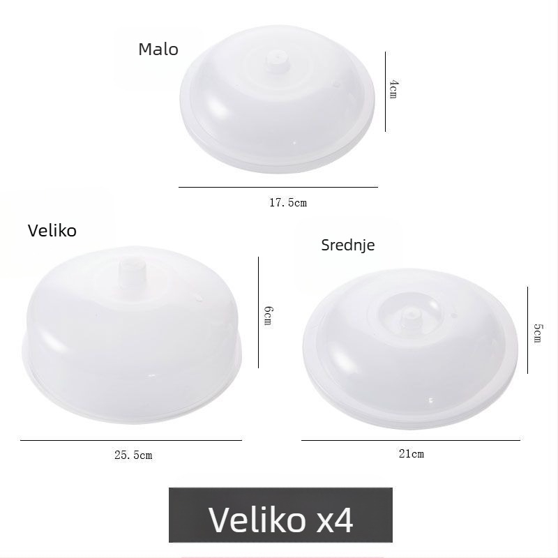 Četverodijelni set staklenih poklopaca za hladnjak i mikrovalnu, Marka Unique, Nije uvezeno, Jednostavan stil